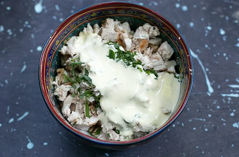 Печеная картошка с начинкой из курицы. Этап 7