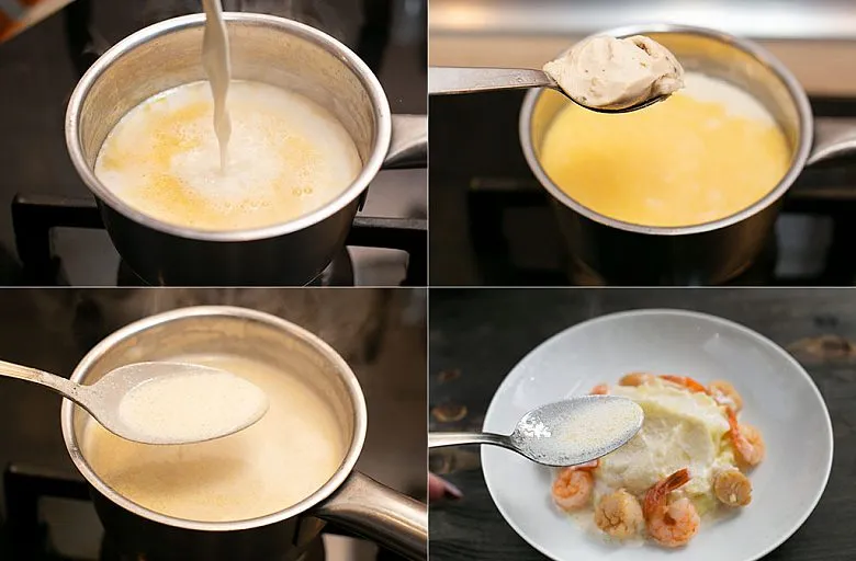Картофельное пюре c морепродуктами и трюфельным соусом. Этап 7