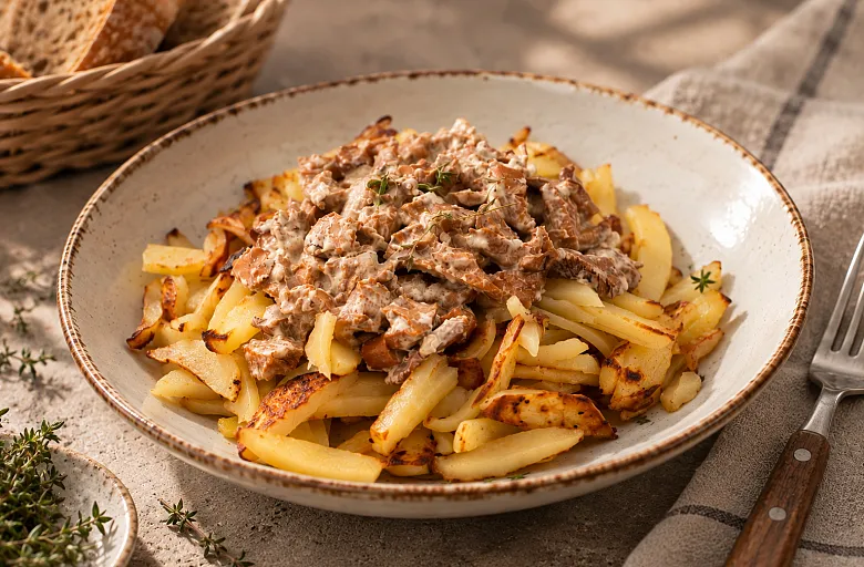Жареная картошка с лисичками. Этап 7