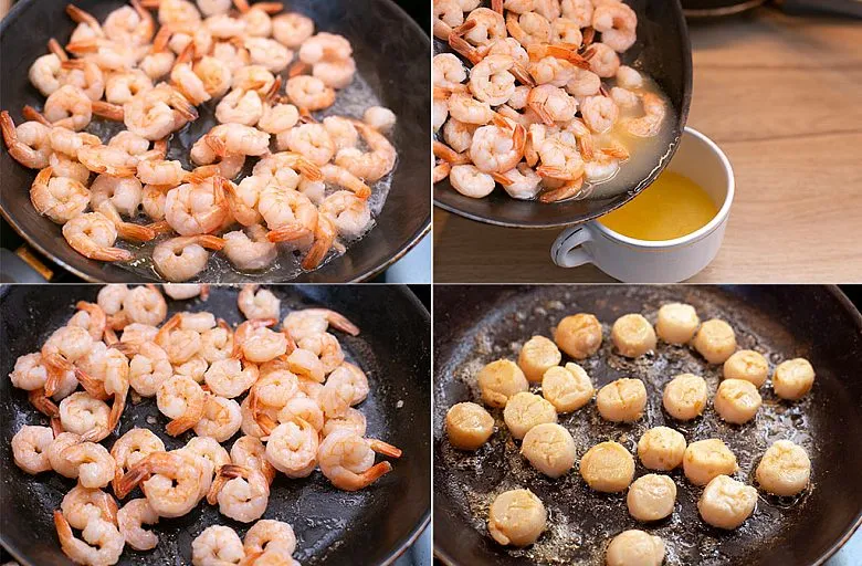 Картофельное пюре c морепродуктами и трюфельным соусом. Этап 3