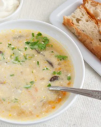 Грибной суп с перловкой
